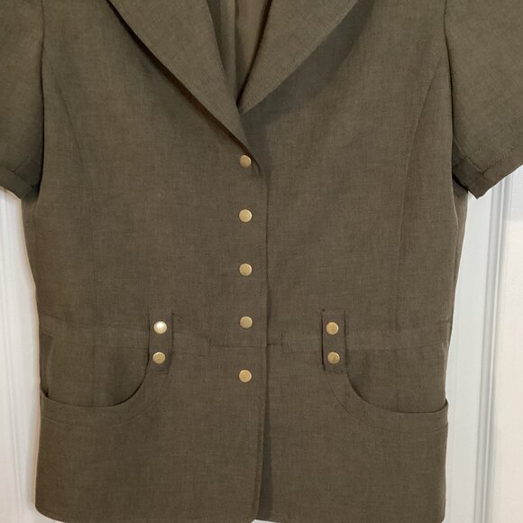 Conrad C Proportion Women's Size 8 Petite Short Sleeve Blazer Jacket Office - Picture 4 of 8